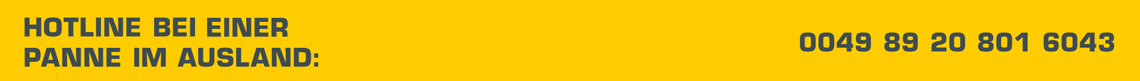 Banner: Hotline bei einer Panne im Ausland